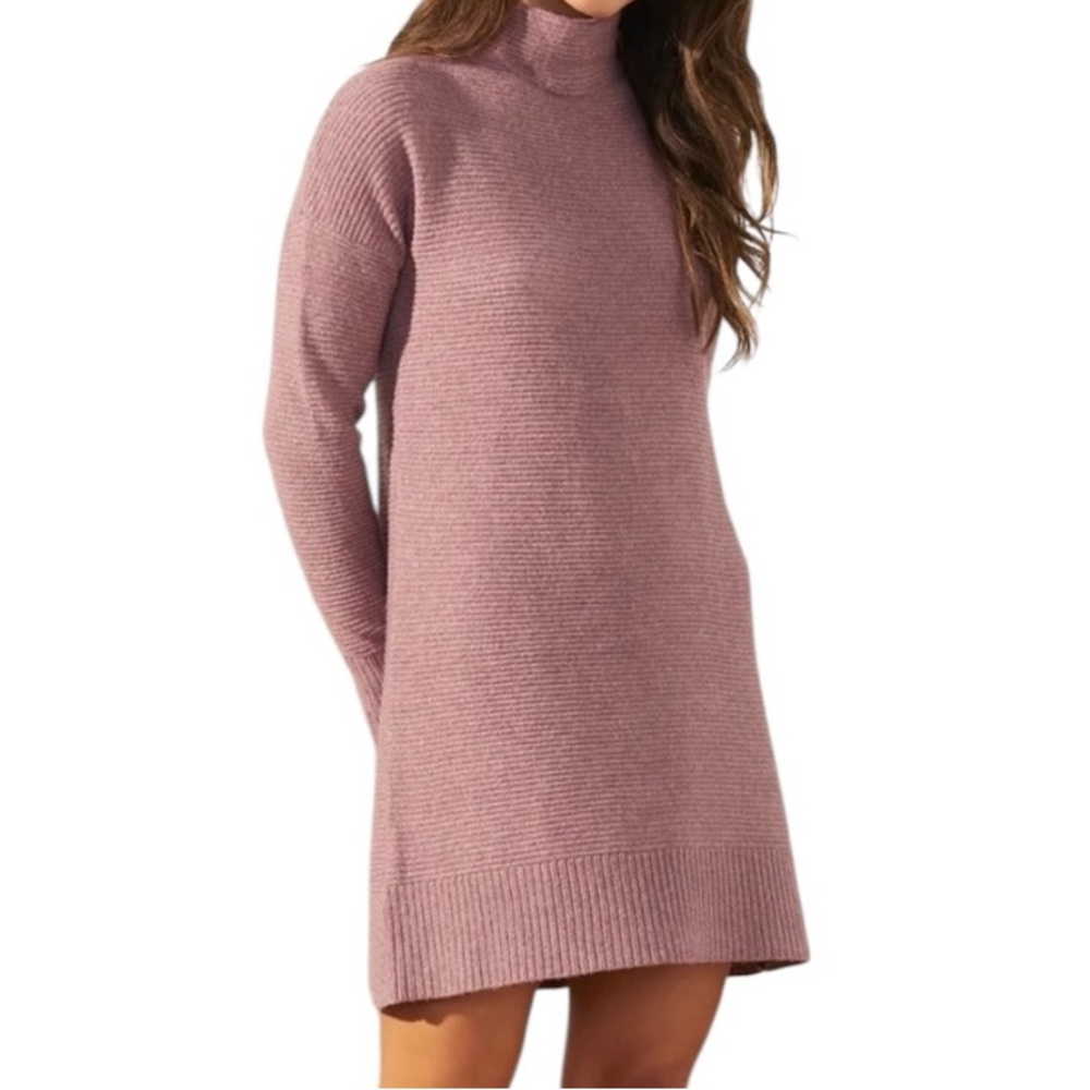 UpWest Purple/Mauve Cowl Neck Ottoman Knit Sweater Dress S